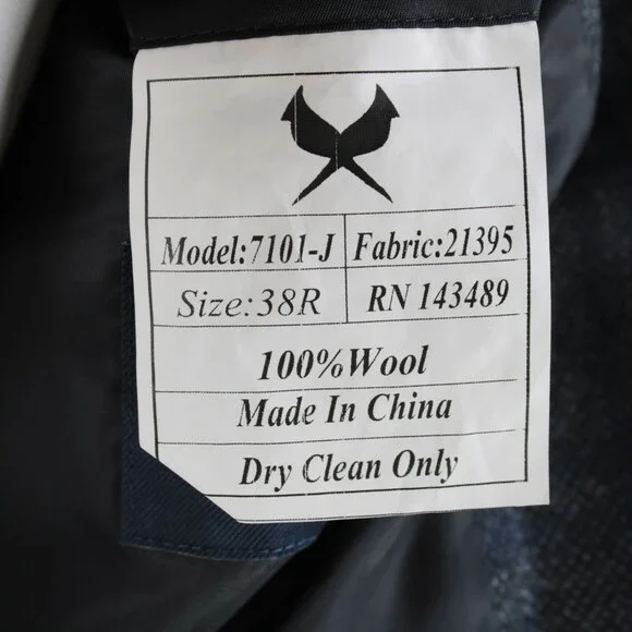 Cardinal of Canada NWT Wool Sport Coat Size 38R US In Gray & Blue Birdseye Plaid